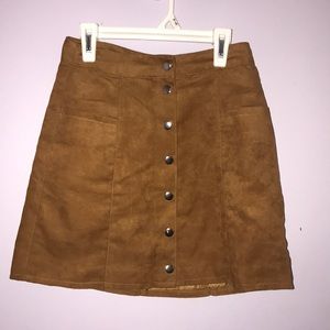 Teen brown button down skirt, size 2